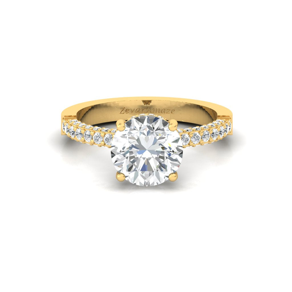 Front View of Solitaire ring- Yellow Gold