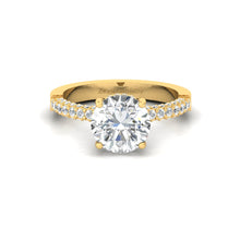 Load image into Gallery viewer, Front View of Solitaire ring- Yellow Gold