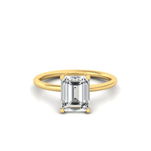 Load image into Gallery viewer, 2ct emerald Yellow gold ring in silver