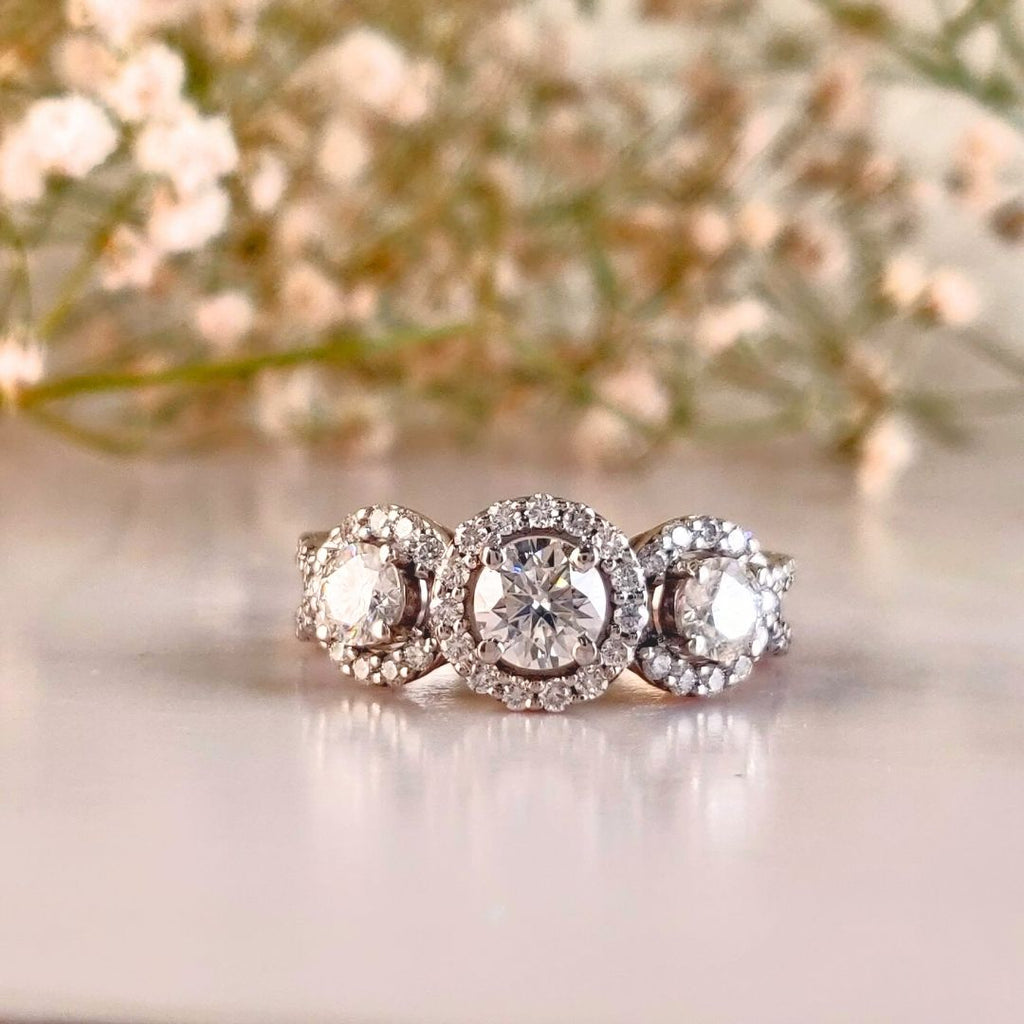 Yulia Diamond Silver Ring for Her