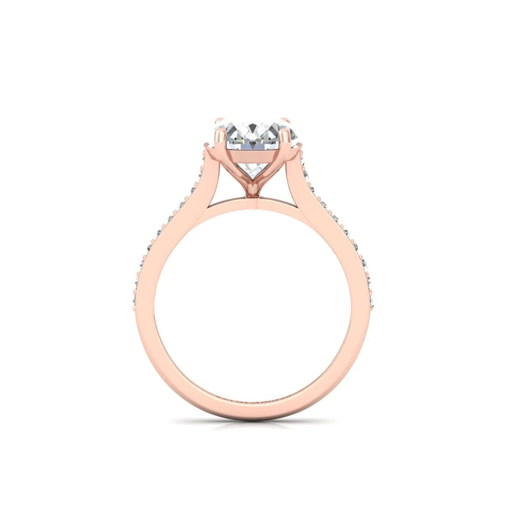 Moissanite Oval Diamond Solitaire Silver Ring