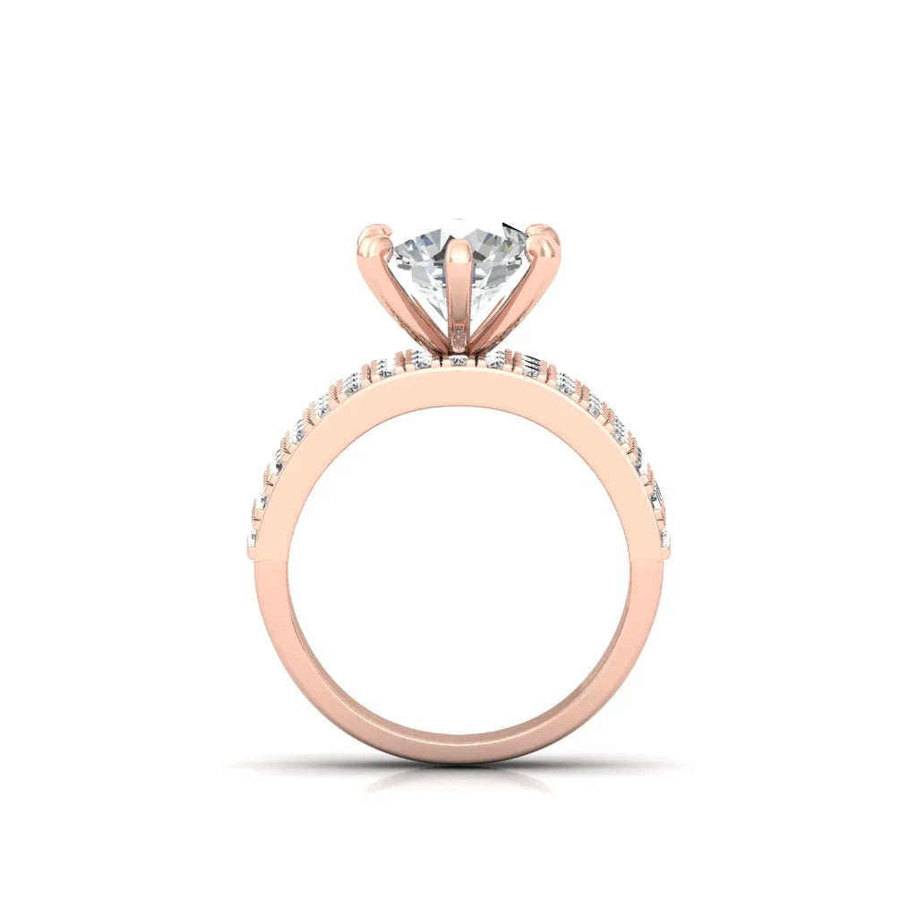 Moissanite Solitaire Diamond Promise Silver Ring