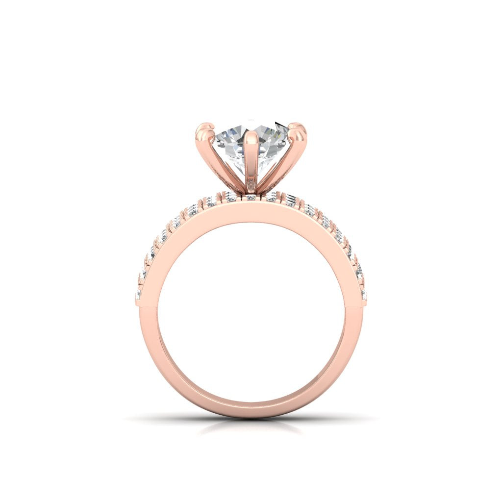 3CT Solitaire Promise Ring - Rose GOld