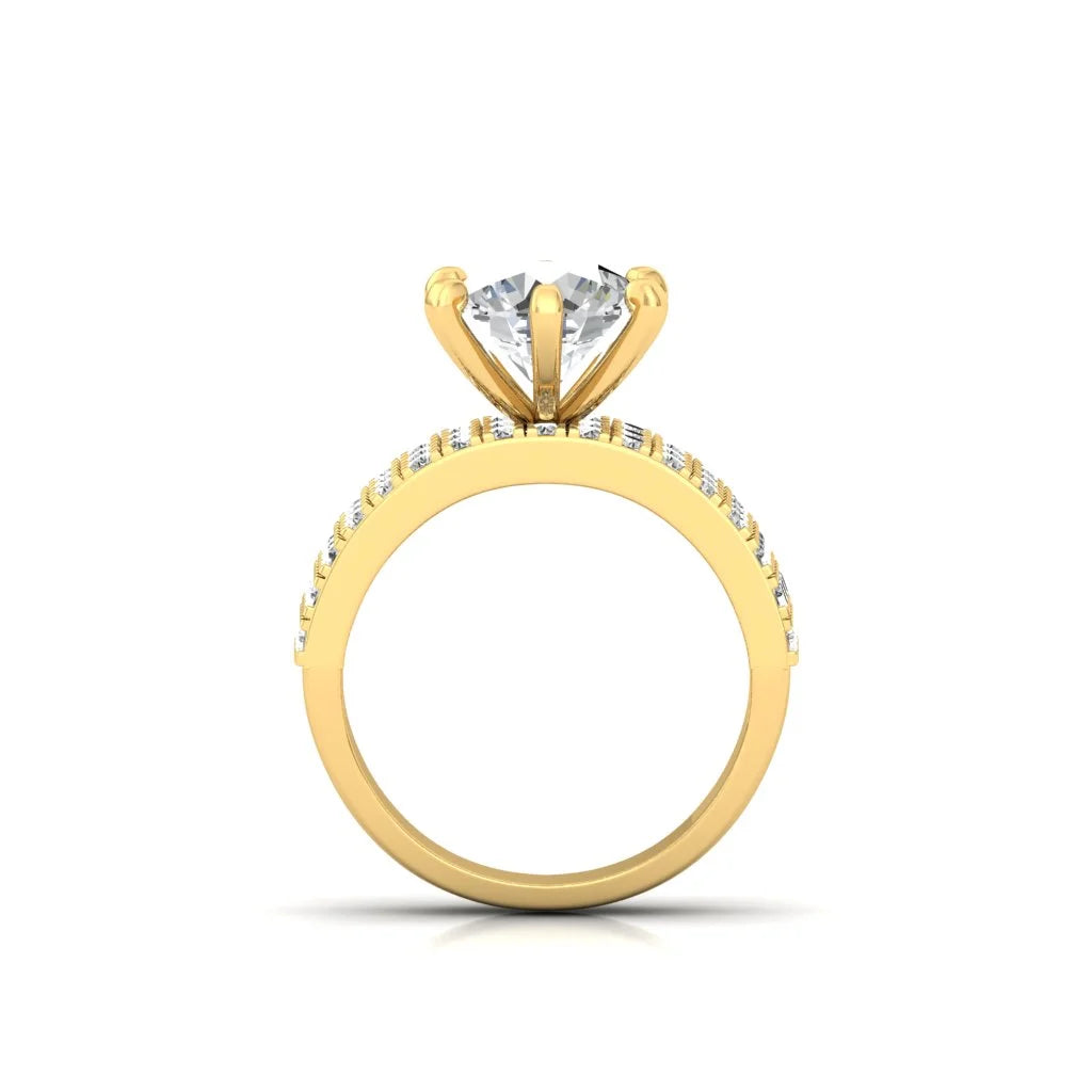 Moissanite Solitaire Diamond Promise Silver Ring