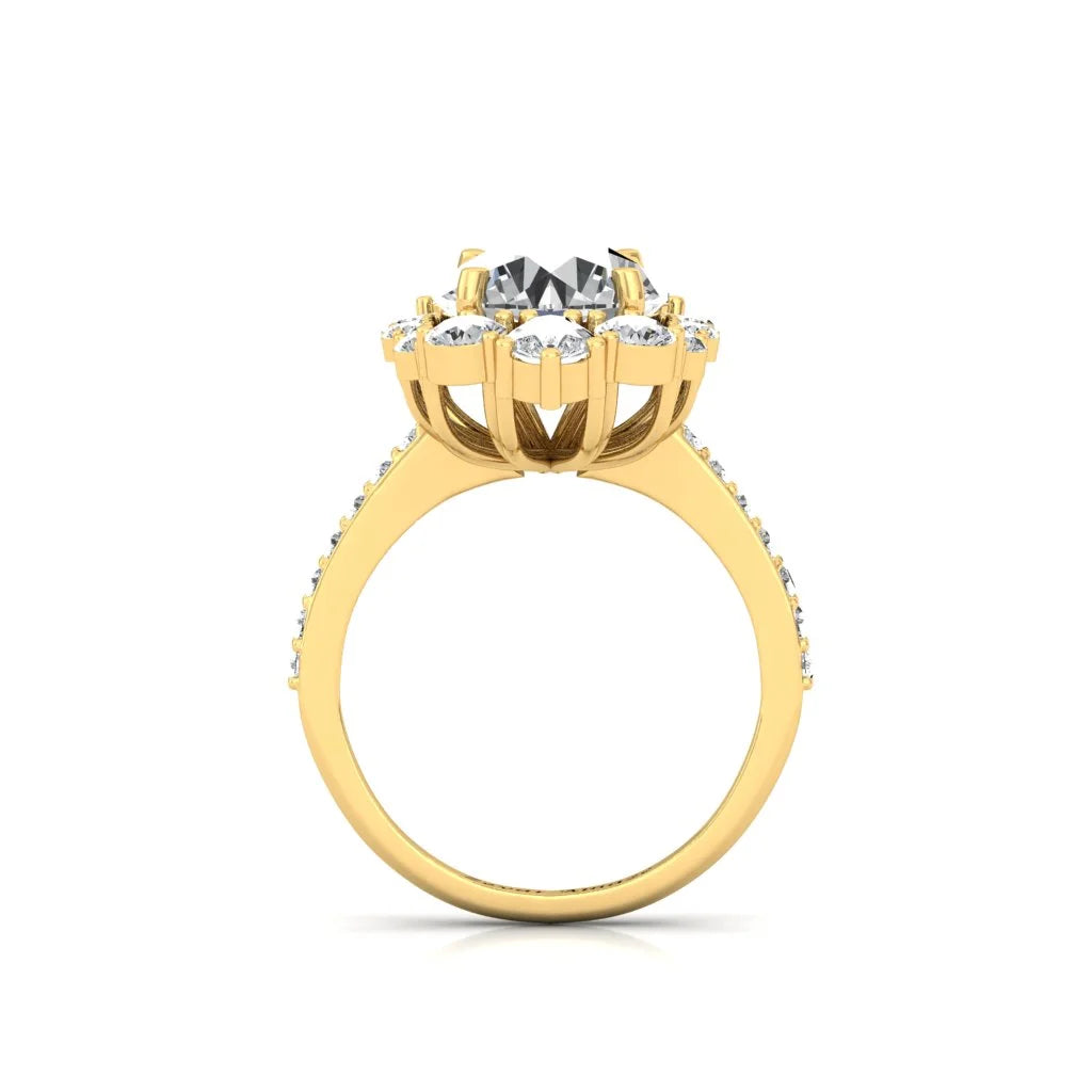 Moissanite Diamond Cocktail Solitiare Ring