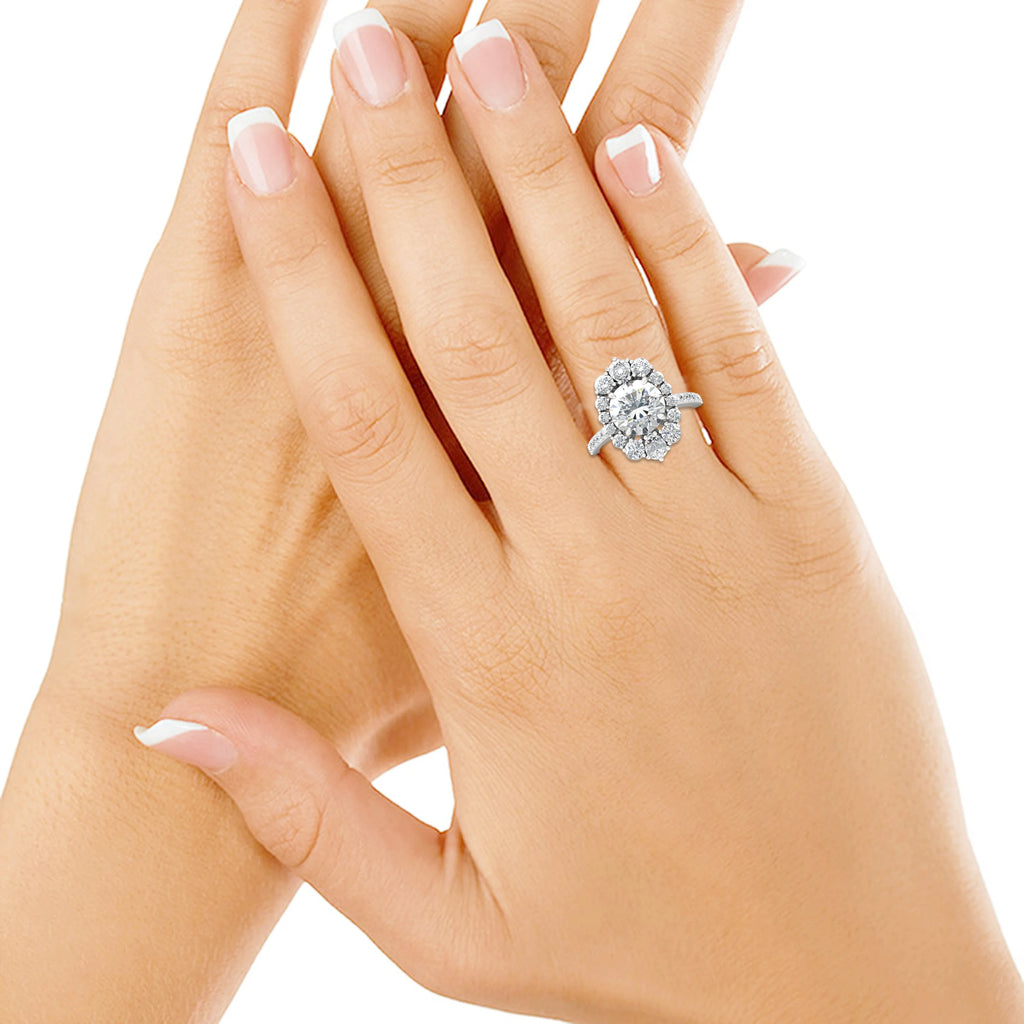 Moissanite Diamond Cocktail Solitiare Ring