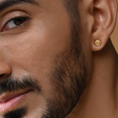 Gold silver studs for men