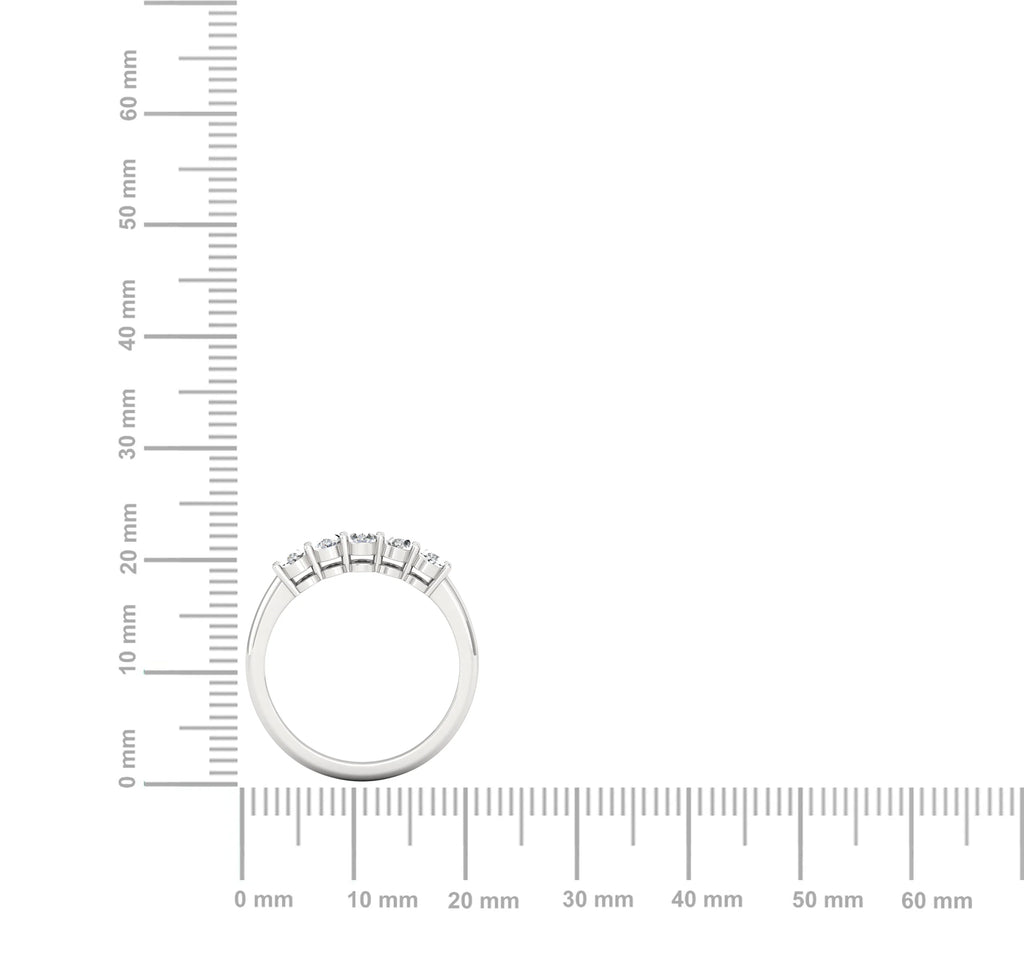 Moissanite Oval Diamond Sterling Silver Band