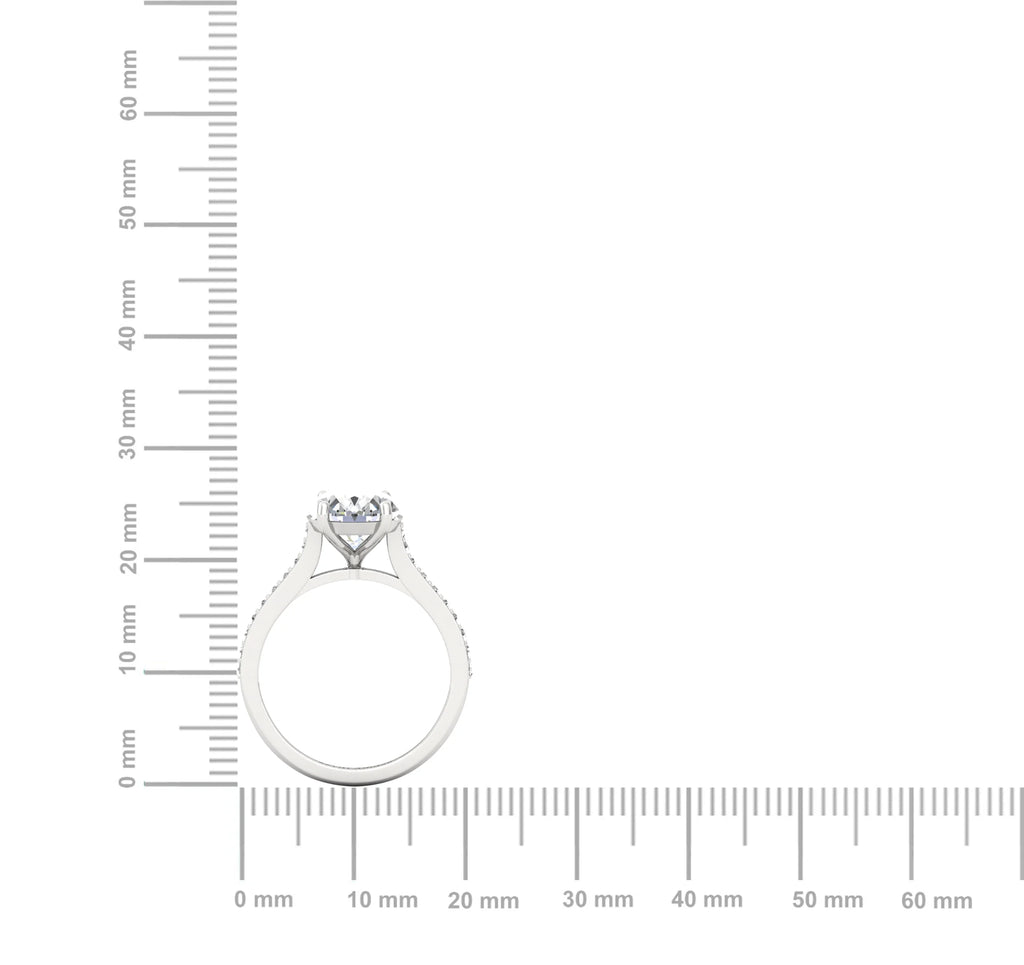 Moissanite Oval Diamond Solitaire Silver Ring
