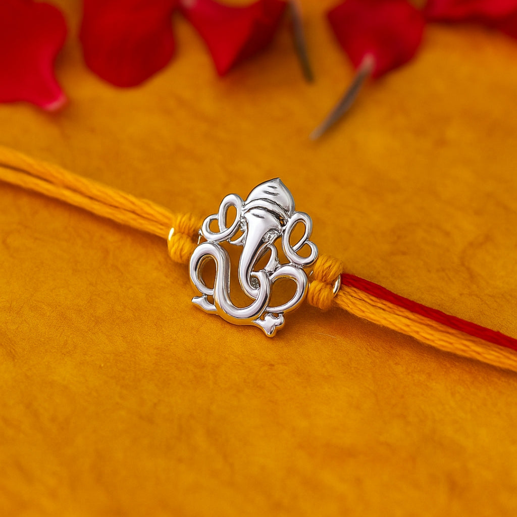 Om Ganesh Silver Rakhi