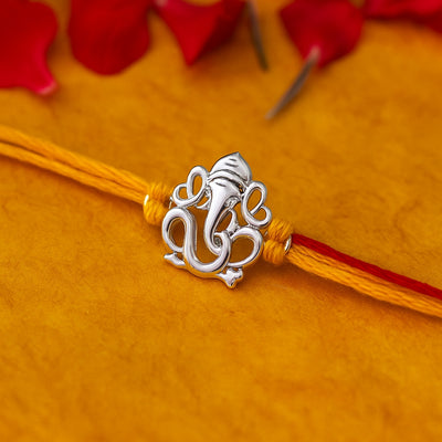 Om Ganesh Silver Rakhi
