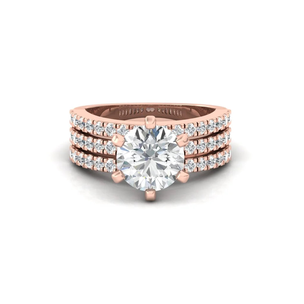 Moissanite Solitaire Diamond Promise Silver Ring