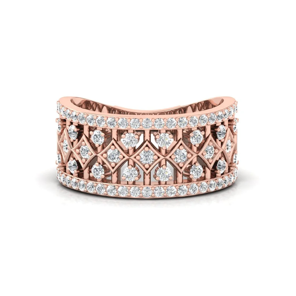 Sterling Silver Moissanite Diamond Band