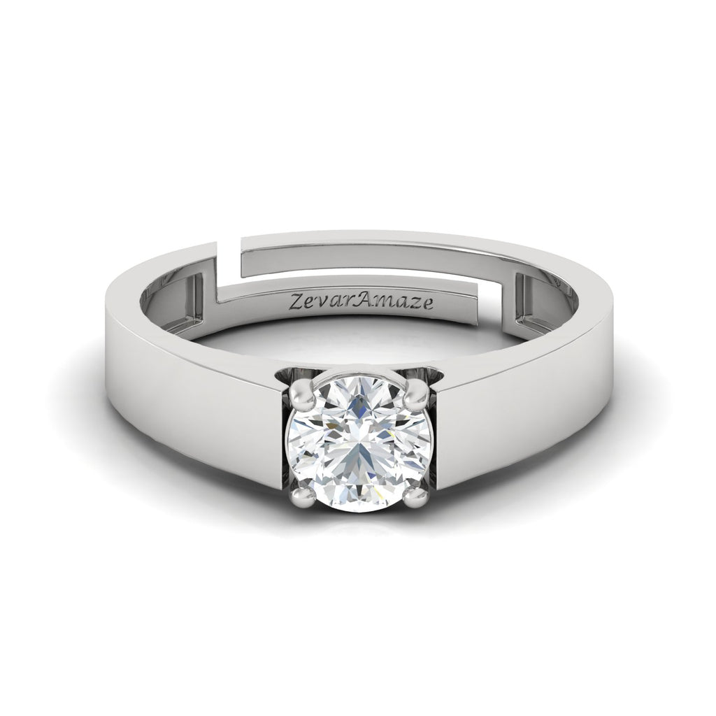 Zevar Amaze Silver Ring - White