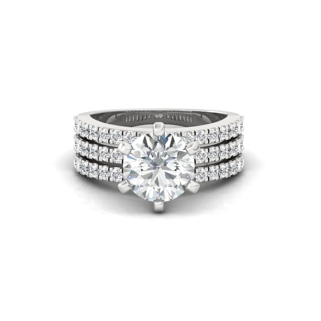 Moissanite Solitaire Diamond Promise Silver Ring