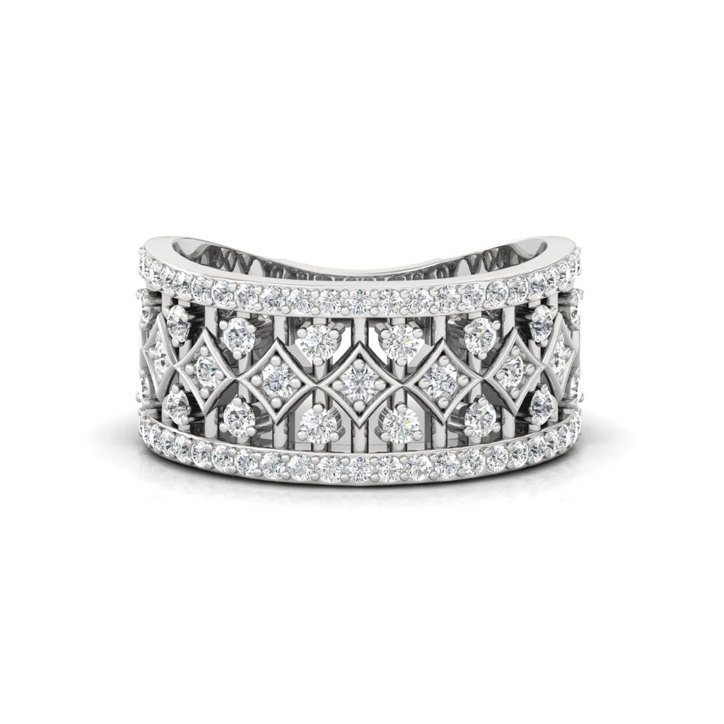 Sterling Silver Moissanite Diamond Band