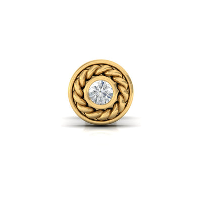 Luke Ear Silver Stud for men - Front -Zevar amaze