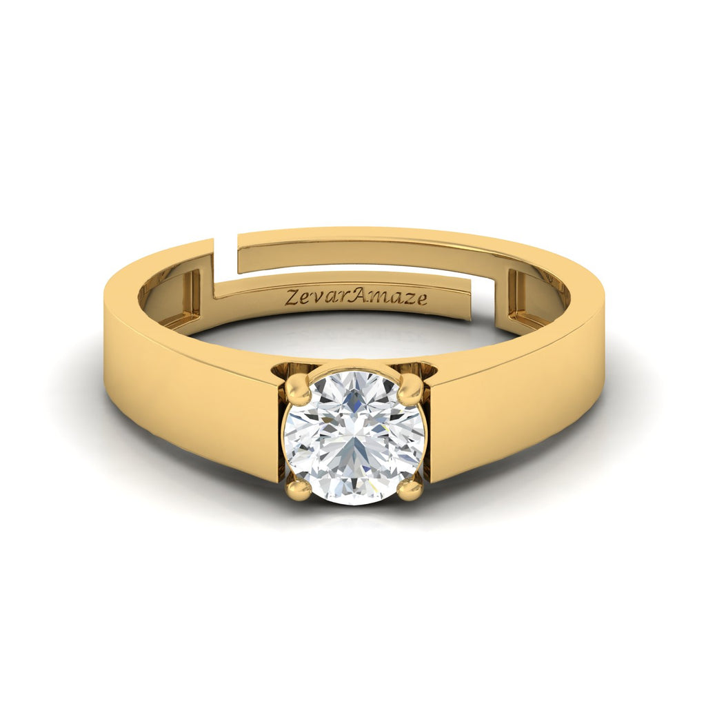Zevar Amaze Silver Ring - Yellow