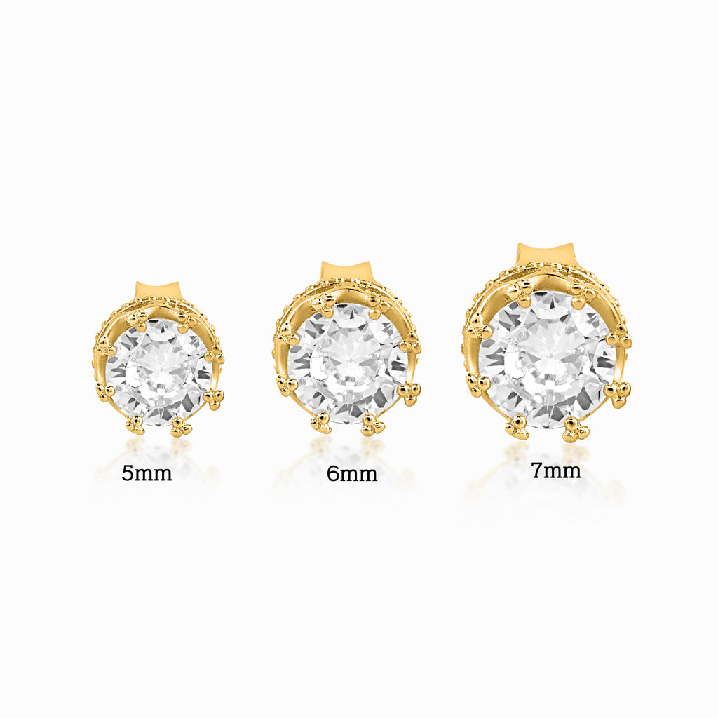 3 variant of yellow silver studs for men