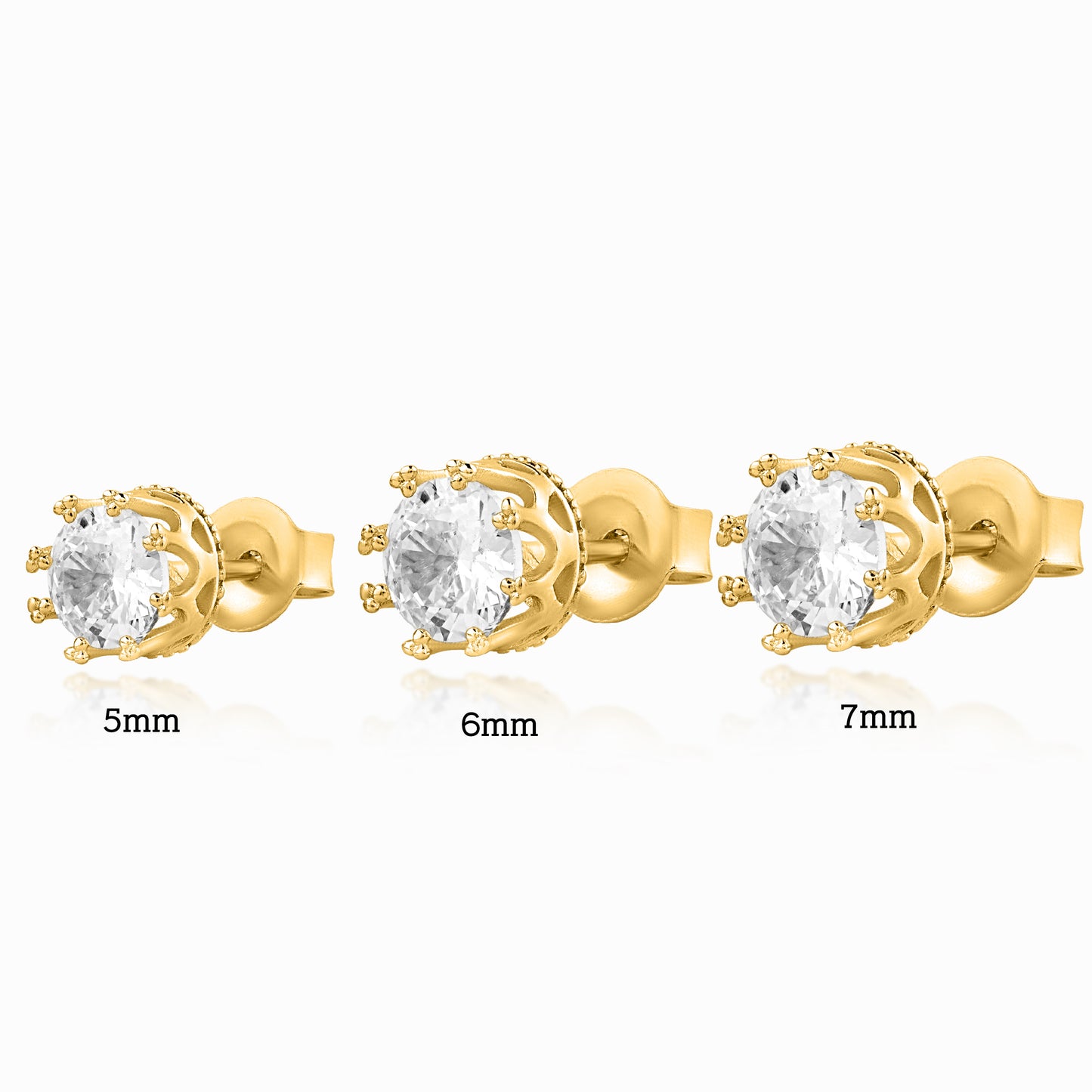 Round Crown Silver Stud for Men (1 PC ONLY)