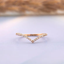 Load image into Gallery viewer, Rose Gold Wishbone CZ Ring
