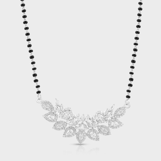 Silver Floral Mangalsutra