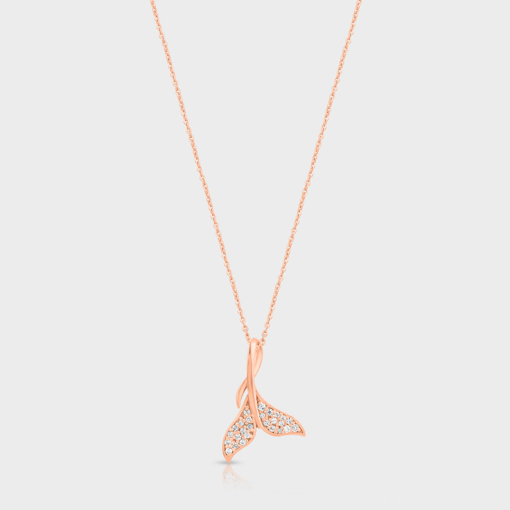 Dolphin Tail rose gold necklace