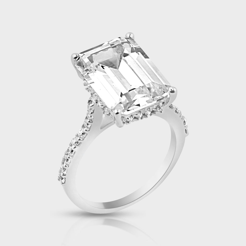 Moissanite Classic Silver CZ Solitaire Ring