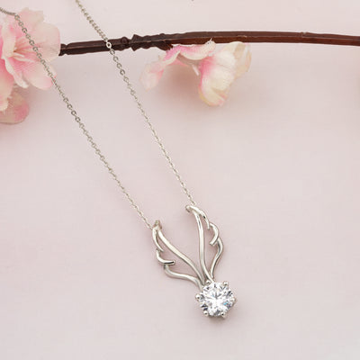 Deer love Necklace Moissanite