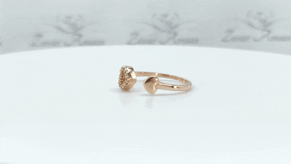 Rose Gold Dual Heart Ring