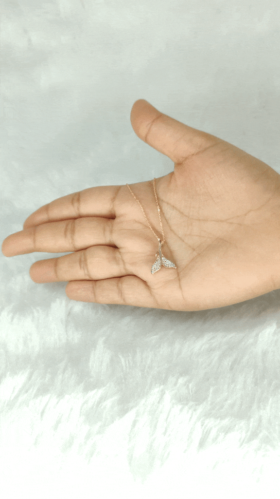 Dolphin Tail rose gold necklace