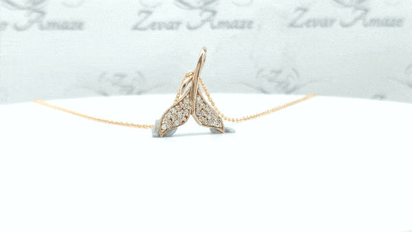 Dolphin Tail rose gold necklace