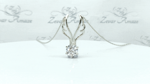 Deer love Necklace Moissanite