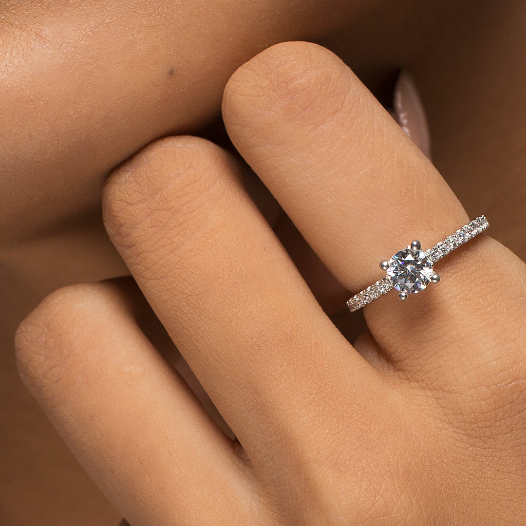 Silver RIng for women - hand model