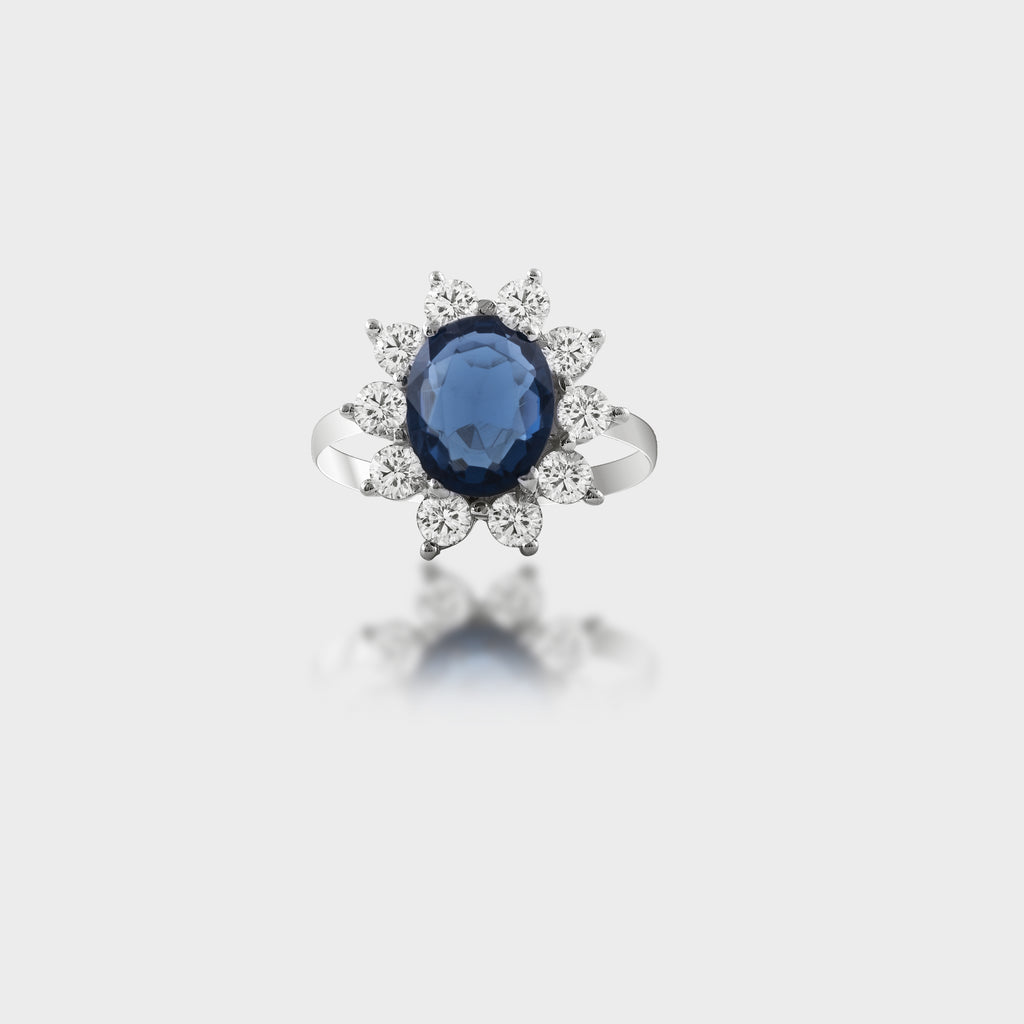 Cynthia Blue Sapphire Diamond  Ring for Her online i