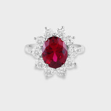 Load image into Gallery viewer, Cynthia Red Ruby Diamond Silver Ring for Her