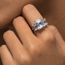 Load image into Gallery viewer, Aurora Moissanite Diamond Ring on hand model