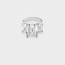 Load image into Gallery viewer, Front view of emeral Moissanite Solitiare