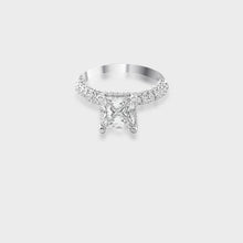 Load image into Gallery viewer, Dale Square Solitaire Diamond Silver Ring for Her