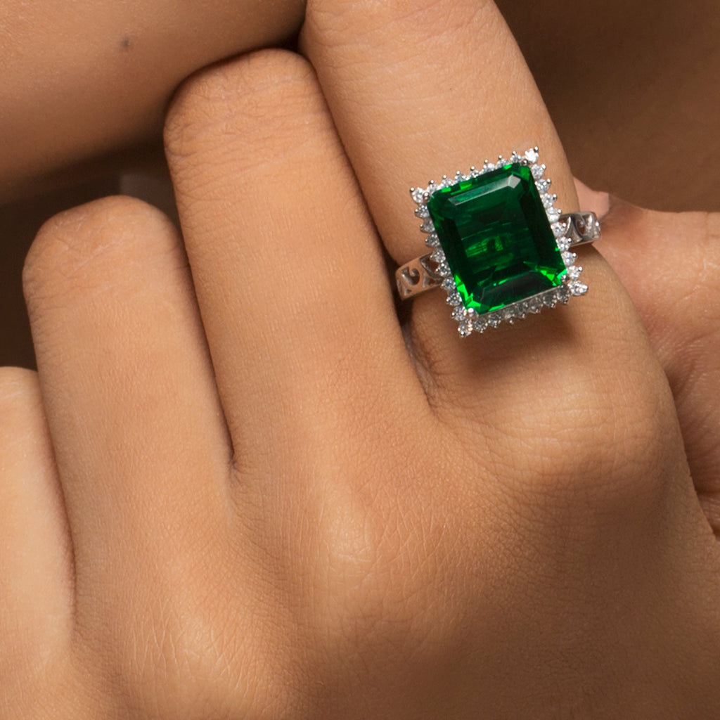 Green Emerald Ring for Her