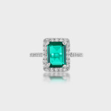 Load image into Gallery viewer, Green Emerald Silver Ring