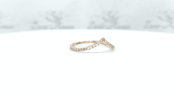 Rose Gold Wishbone CZ Ring