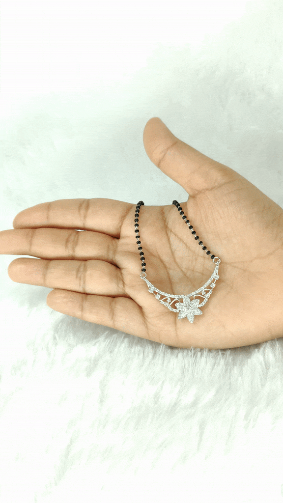 Silver Lily mangalsutra
