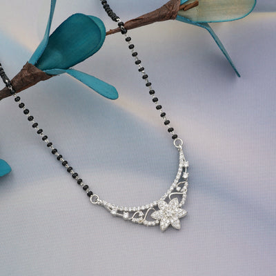 Silver Lily mangalsutra