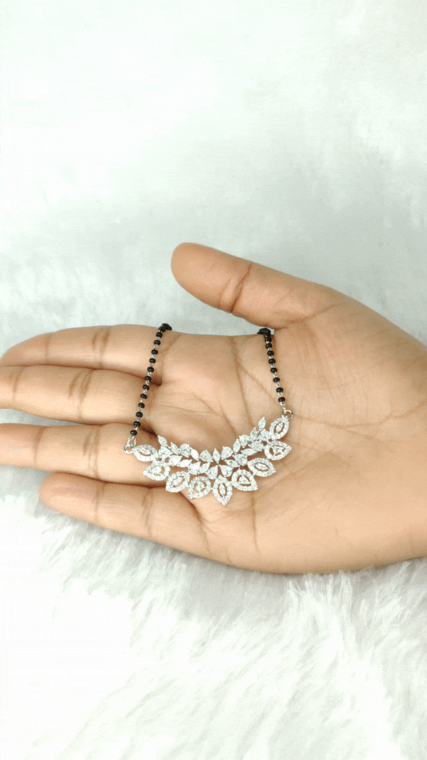 Silver Floral Mangalsutra