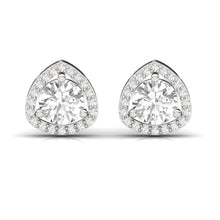 Load image into Gallery viewer, Trilliant Halo Sterling Silver Earrings for Her