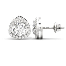 Load image into Gallery viewer, Trilliant Halo Sterling Silver Earrings for Her