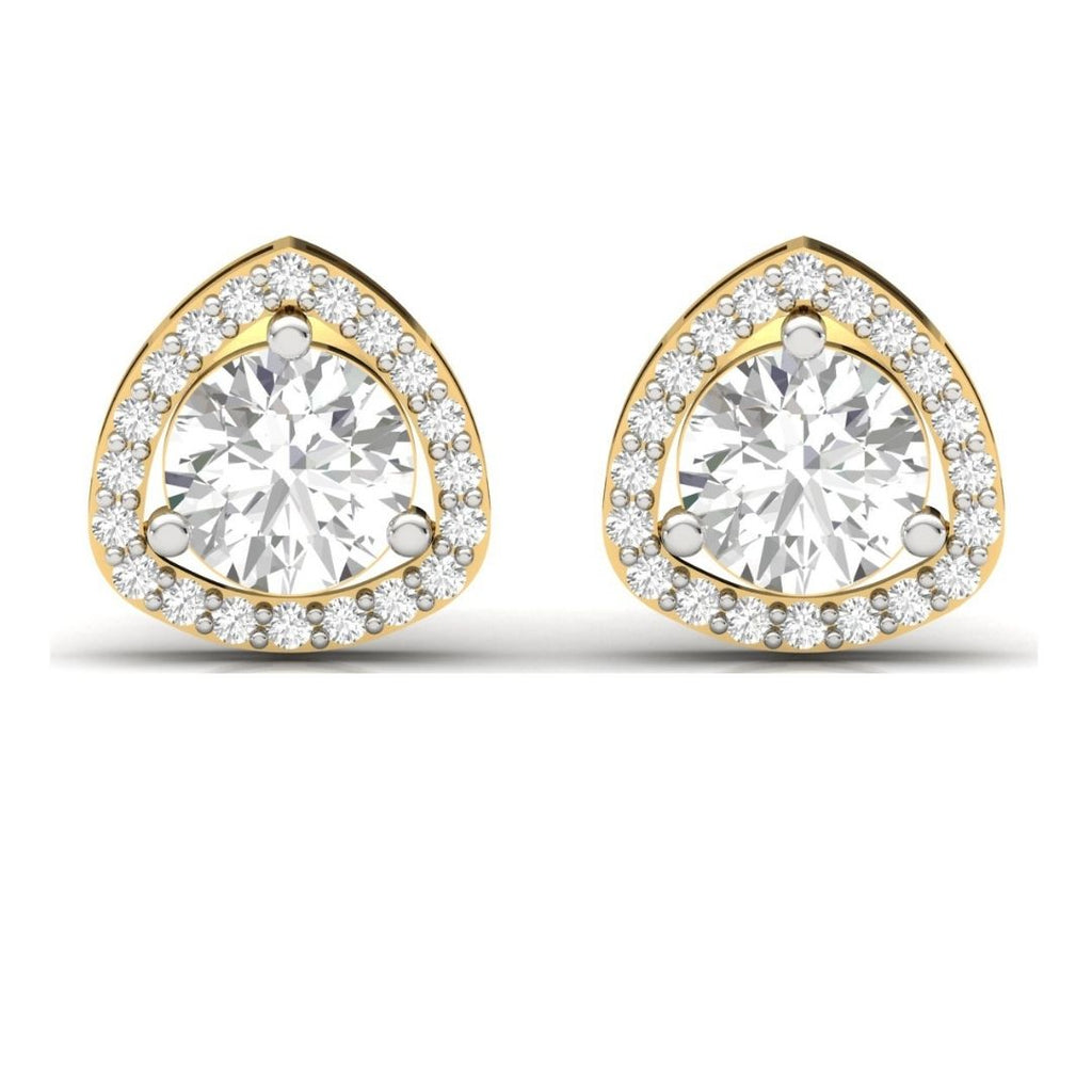 Trilliant Halo Sterling Silver Earrings for Her