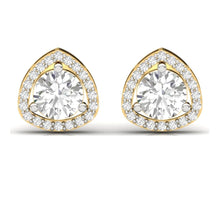 Load image into Gallery viewer, Trilliant Halo Sterling Silver Earrings for Her