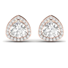 Load image into Gallery viewer, Trilliant Halo Sterling Silver Earrings for Her